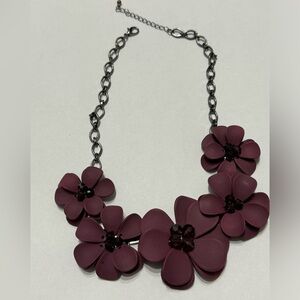 Chunky Purple Flower Necklace